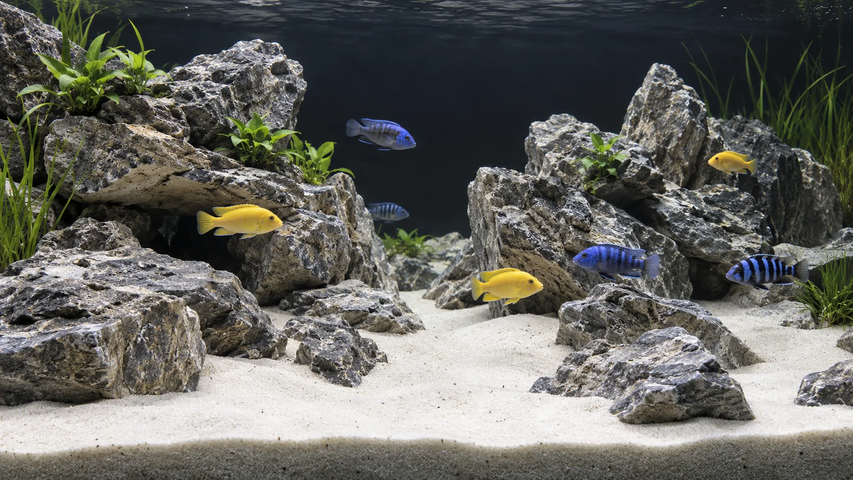 Sfeerimpressie van het Malawimeer-aquarium