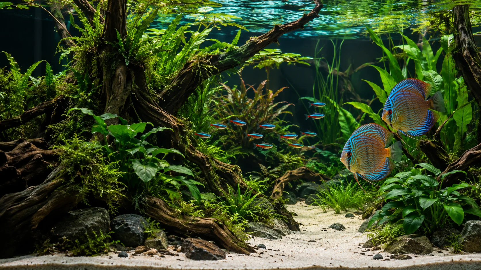 Sfeerimpressie van het Amazonegebied-aquarium